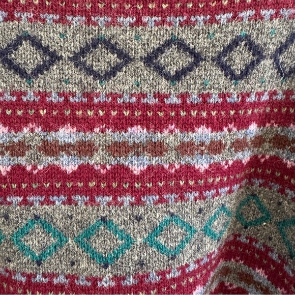 Vintage Virgin Wool Pullover Sweater Made in USA Fair Isle XL - Picture 7 of 9